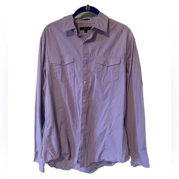 marc anthony slim fit dress shirt Marc Anthony Slim Fit Button Down Cotton Blue Striped Dress Shirt Mens 17 1/2